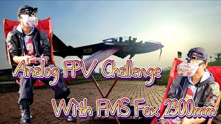 #RC #FMS #Fox 2300mm Glider #Analog FPV Challenge #Bad Signal Strength by Low battery🪫 #Geumho River