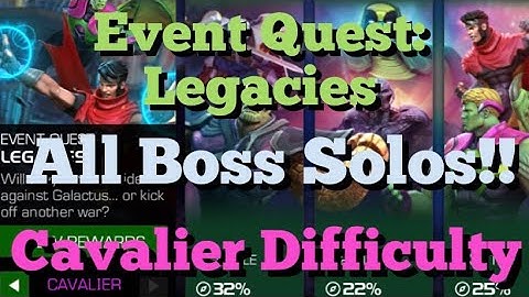 MCOC - Event Quest: Legacies - All Boss Solos!! - Cavalier Difficulty - Hulking & Wiccan Solos!