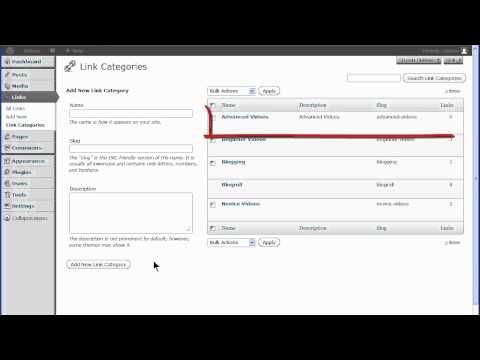 WordPress Link Categories