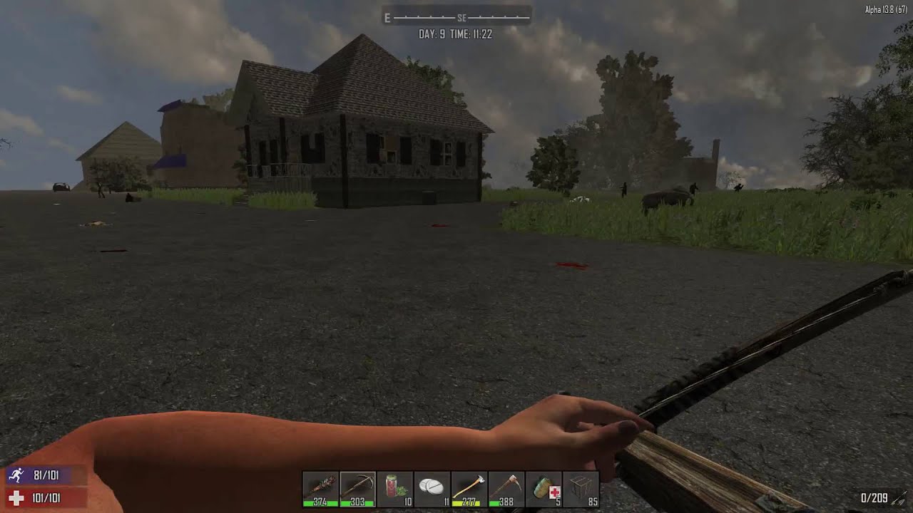 7 Days to Die [Alpha 13] соло (16) - Первая вылазка. Лёгкий шок.