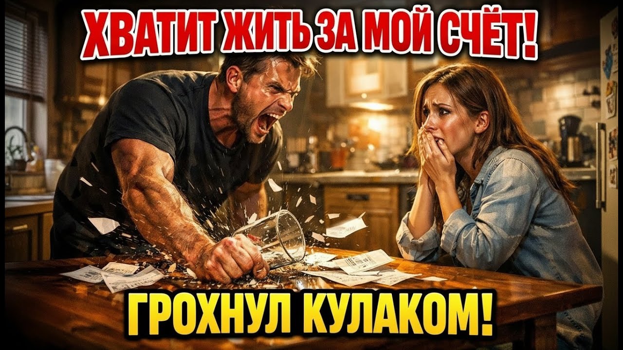 МУЖ ВЗОРВАЛСЯ! ХВАТИТ ЖИТЬ ЗА МОЙ СЧЁТ — кулаком по столу