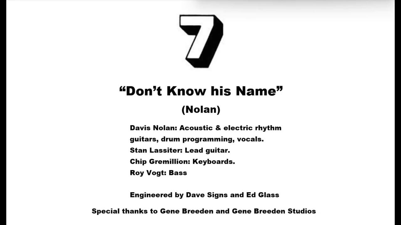 Don't Know his Name YouTube