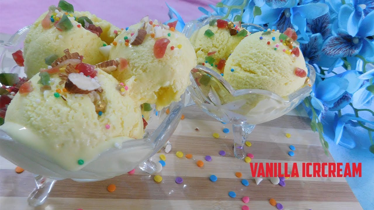 Custard Ice Cream Recipe Custard Powder Ice Cream Vanilla Ice Cream