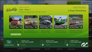 Gran Turismo 7 | Weekly Challenge April Week 1 All Events, 95% Same Event & 5% New [4KPS5]