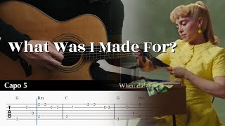 PDF Sample What Was I Made For - Billie Eilish Fingerstyle Guitar guitar tab & chords by Yuta Ueno.