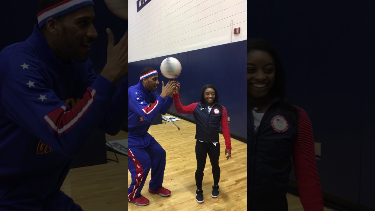 Simone Biles Meets the Harlem Globetrotters YouTube