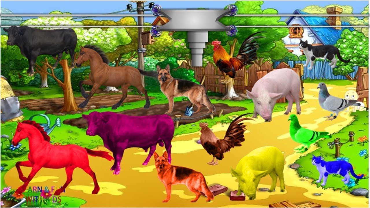 Teach Best Farm Animals For Children | Learn Colors With Farm Animals