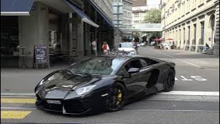 Loud Lamborghini Aventador LP700-4 w/ Capristo exhaust in Zurich. (Brutal sound!)