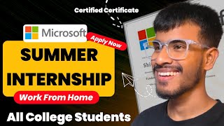 🔥 MICROSOFT SUMMER INTERNSHIP 2025  | FREE INTERNSHIP FOR COLLEGE STUDENTS 2025 | ONLINE INTERNSHIP