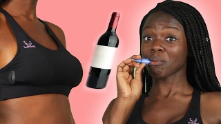 Women Wear Wine Bras For A Day