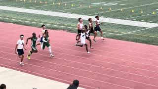 Boys 100m Silas Christensen 1st (10.66 PR) Laurence Burston 2nd (10.75 PR) CIFSDS D1 Champ 2025