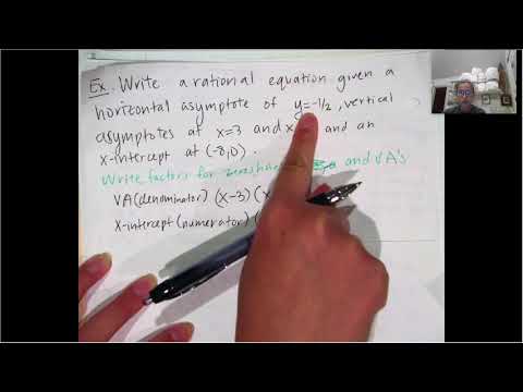Writing Rational Functions [given VA, HA, and zero]