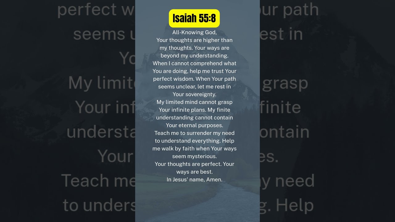 Powerful Bible Prayer Isaiah 55 8 Pray Shorts BibleVerses