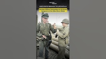 WW2 Photo Brought to Life: German Officer Surrenders To American Sargeant at The Elbe River