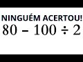 MATEMÁTICA BÁSICA - QUANTO VALE A EXPRESSÃO❓