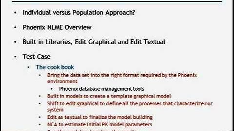 Phoenix NLME Software Overview 1 of 2