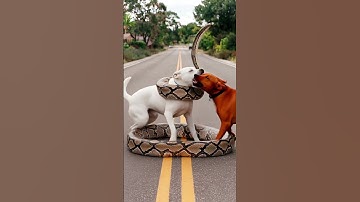 Python and dog fight on Road 🔥😱 #animallife #wildlife #usa #animals #viralshorts #youtubeshorts