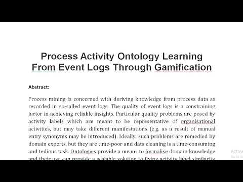 Process Activity Ontology Learning From Event Logs Through Gamification