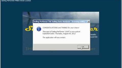 SailingPerformer Tutorial 1.02 - Load License File