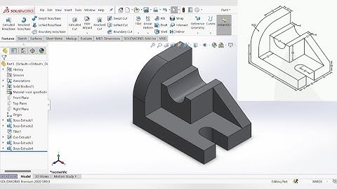 SOLIDWORKS PART DESIGN | FEATURES EXTRUDED CUT | EXTRUDED BOSS /BASE | ISOMETRIC VIEW |