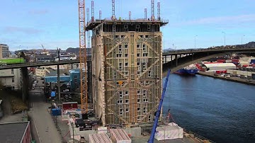 Time lapse – The World’s tallest Timber Building – 14 Storeys in Bergen HD