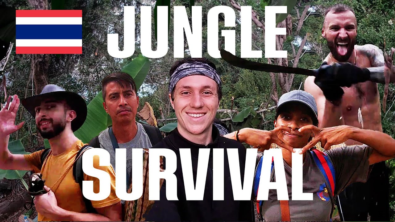 24 Hours Wild Survival Bushcraft in the Thai Jungle | 5 Volunteers 1 ...