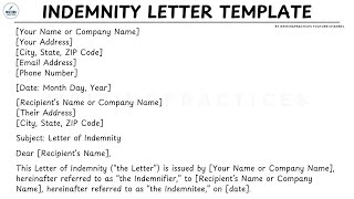 [LETTER TEMPLATE] How To Write A Letter of Indemnity Step by Step Guide | Writing Practices