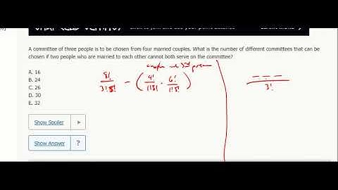 Combinatorics 1- A committee of three people is to be chosen from four married couples.