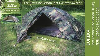 EUREKA Tent, Combat One Person TCOP, Setup and Review of Features