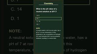 What is the pH Value of a Neutral Solution? 🤔🧪 #chemistry