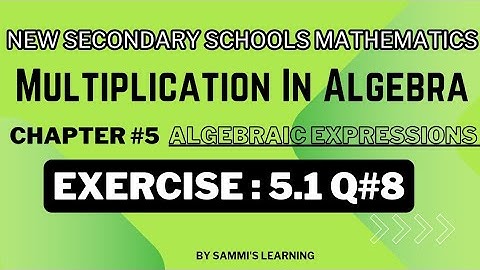 New Secondary Schools Mathematics 8 | Chapter 5 | Algebraic Expressions - Exercise 5.1 | Q:8