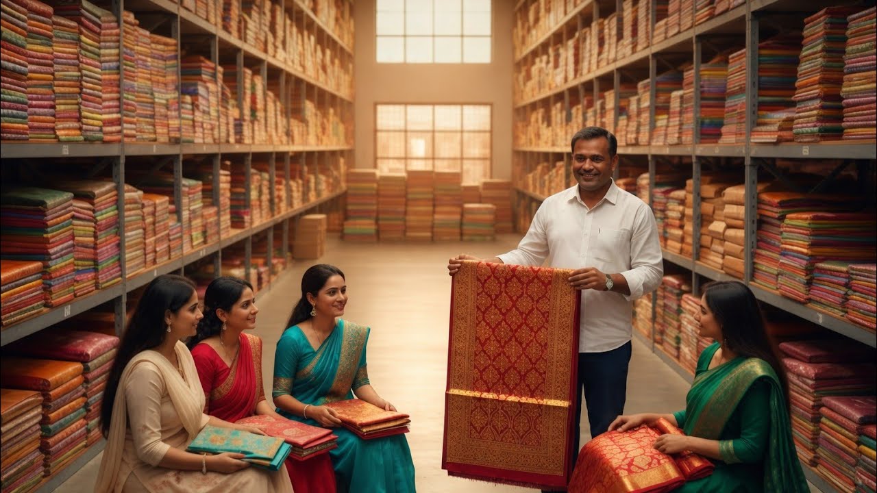 सुरत की सबसे बडी साडी फैक्टरी | saree manufacturer | surat saree wholesale | surat textile market 
