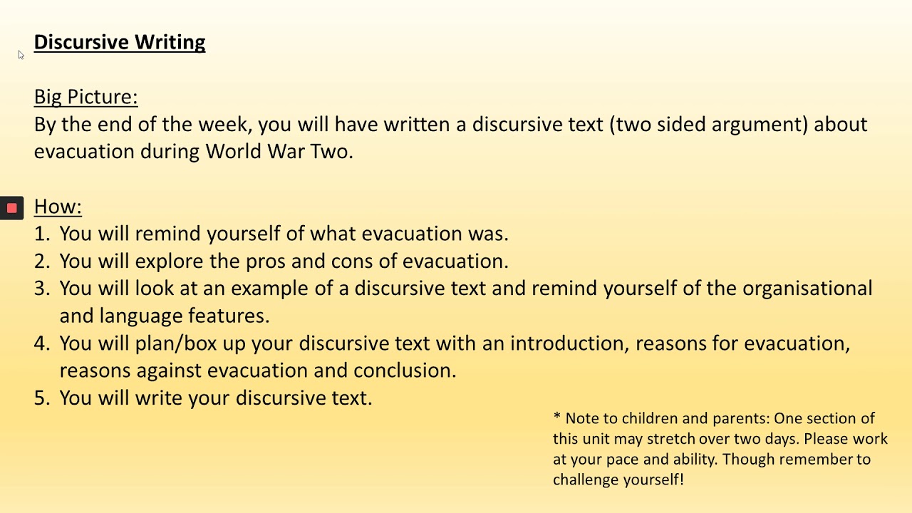 Discursive Text Display 2020 05 04 Y6 Discursive Text Video 1 - YouTube