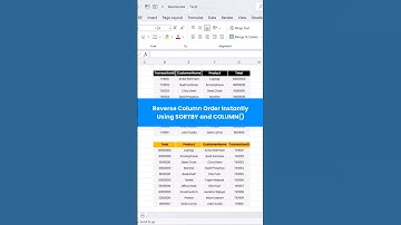 Reverse Columns in Excel with One Formula. #ExcelTips #SORTBY #ExcelFormula