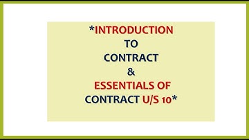 Contract & Essentials Of Contract - Indian Contract Act,1872#limitlesslearning