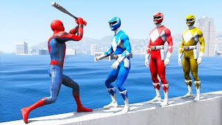 GTA 5 Ragdolls Spiderman vs Power Rangers Jumps/Fails (Euphoria Physics) #175