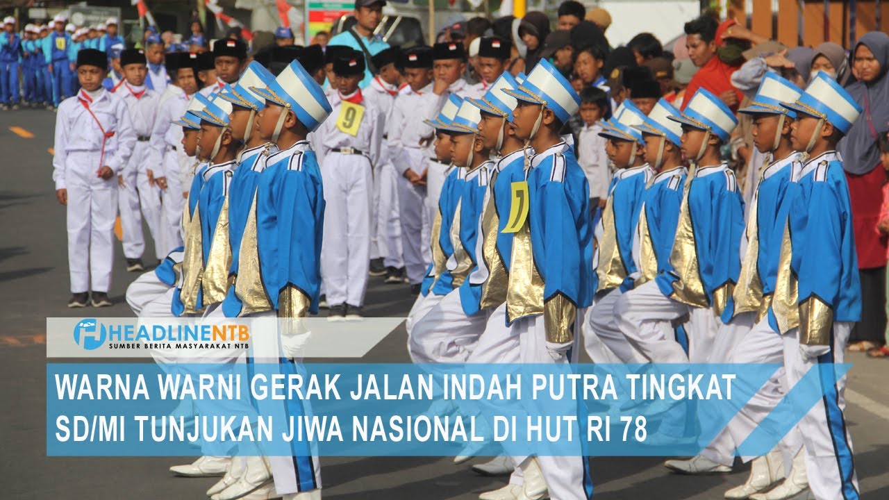 WARNA WARNI GERAK JALAN INDAH PUTRA SEKOLAH DI LERENG RINJANI SEMBALUN LOTIM 2023