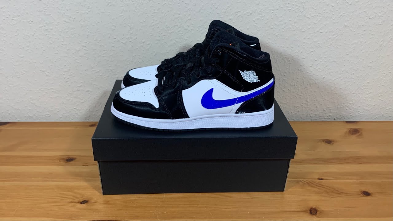 jordan 1 mid black racer blue