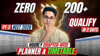 Chapter Wise Planner to Qualify NEET 2026 in 2 Days | How to Score 200  in NEET from Zero