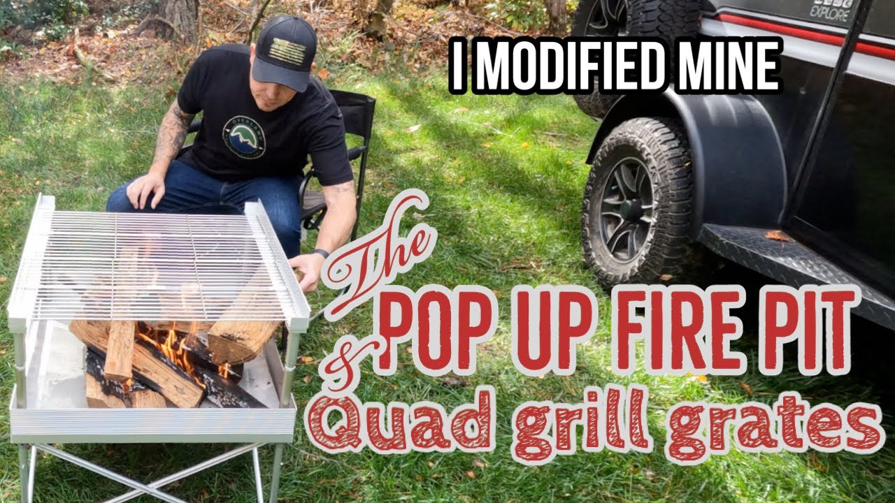 Væk efter det lærling POP UP FIRE PIT AND QUAD GRILL GRATE SET UP & REVIEW - YouTube