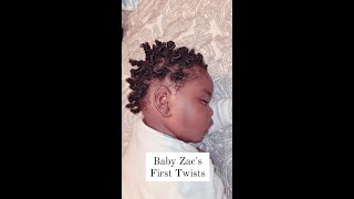 BABY ZAC&#39;S HAIR - HIS FIRST TWISTS! #shorts