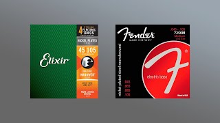 Elixir NANOWEB Nickel Plated (45/105) ⚡VS⚡ Fender 7250M Rounwound (45/105)