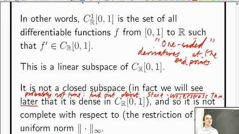 Lecture 13a: Functional Analysis - Normed spaces and Banach spaces