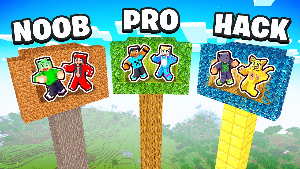 CASA NA ÁRVORE NOOB vs PRO vs HACKER no Minecraft!