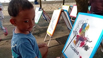 Mewarnai di pantai WidaraPayung  #pantaiwidarapayung #beachvlog