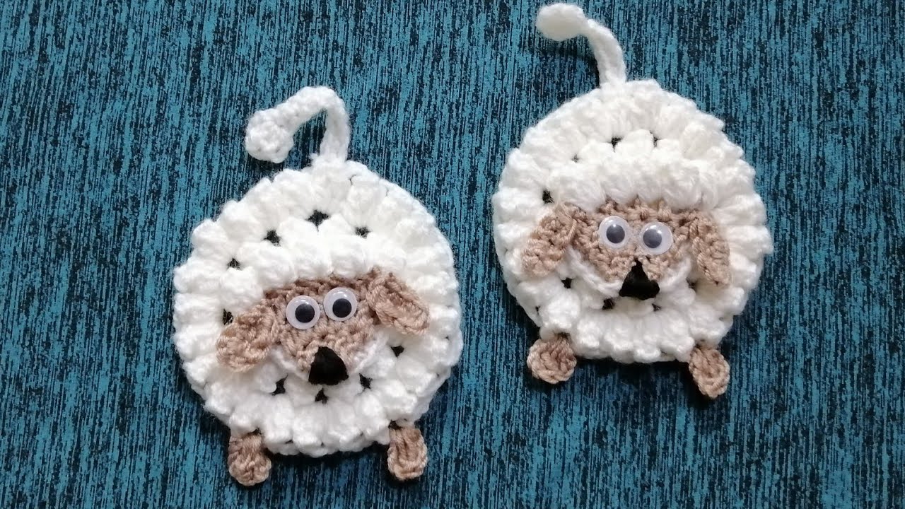 خروف كروشية لتزيين الملابس😍🧶🐏 | اتقان ايمان