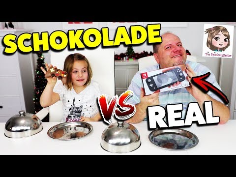 CHOCOLATE VS. REAL 🍫 Hannah gegen Papa - Wer bekommt die Nintendo Switch? 🎮 Pumps essen? WAS? 👠