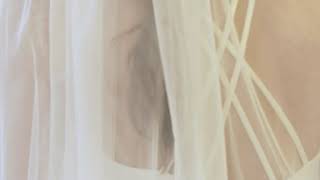 Short Two-Tier Classic Wedding Veil with Stitched Edge - Tosca II by Rainbow Club