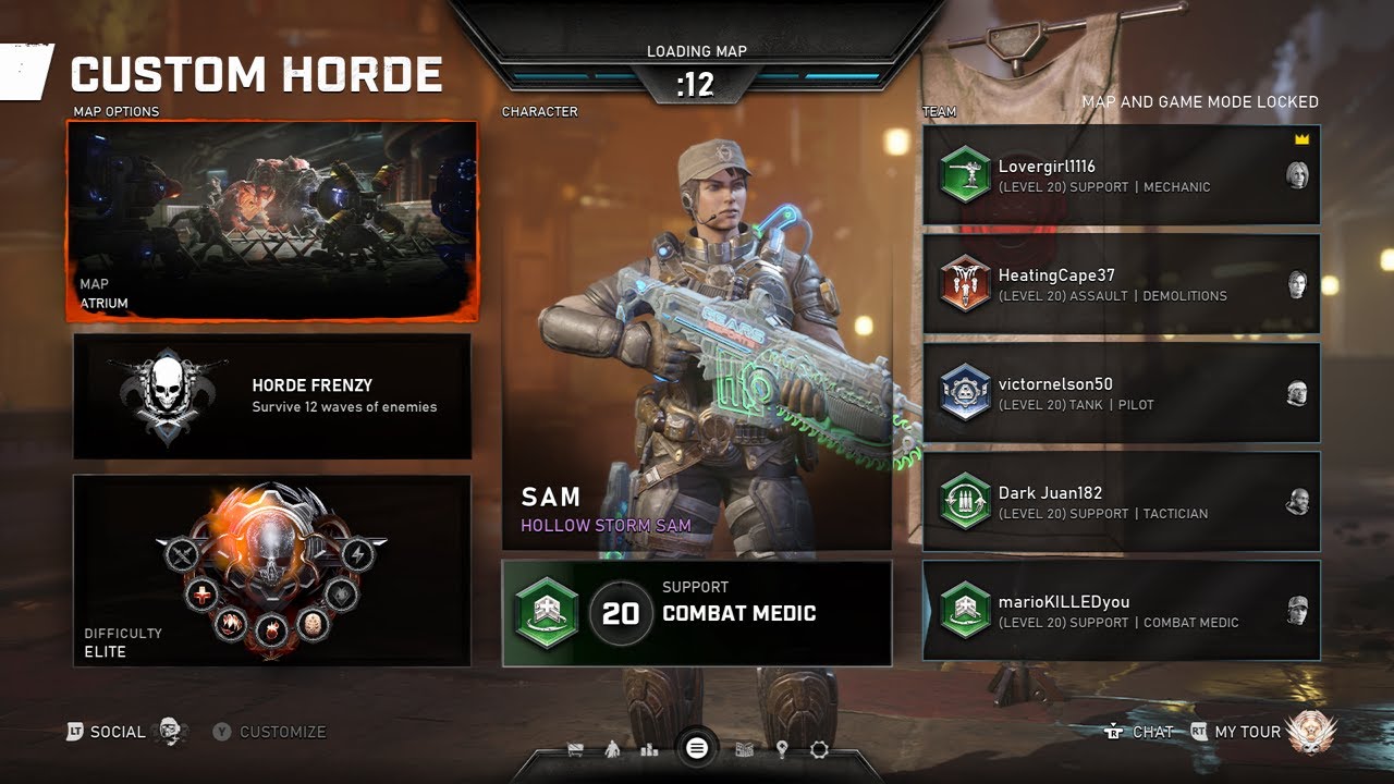 Gears 5, Atrium, Elite, Combat Medic 02-12 FRENZY, Sam - Hollow Storm Sam (02-28-2022) Season 10