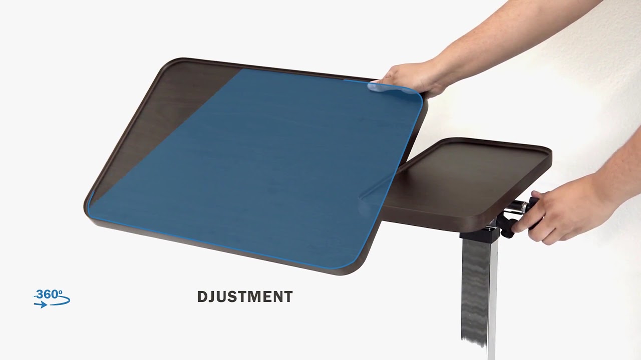 Vaunn Medical Deluxe Tiltable Overbed Bedside Table YouTube